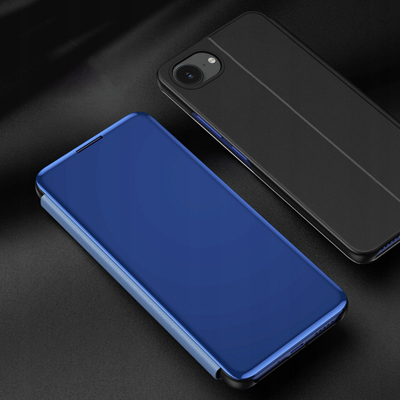 Навлака за телефон Hurtel Clear View за iPhone 16e, со капак, сина