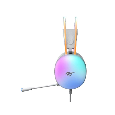 Kufje gaming Havit H2037d, me mikrofon, RGB, të bardha