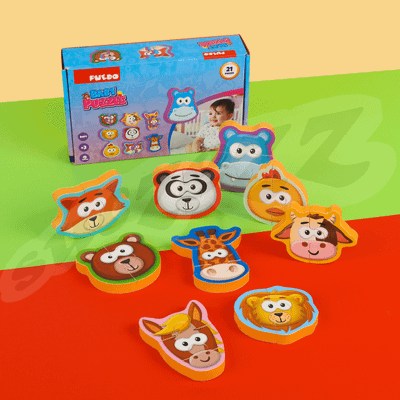 Puzzle për foshnje Puedo Baby Puzzle, set 9 puzzle, 21 pjesë, shumëngjyrëshe