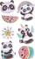 Stickera dekorativë Puffy Pandy, me efekt të fryrë, me sy që lëvizin, shumëngjyrësh
