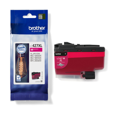 Kasetë boje Brother LC-427XLM, Magenta, rendiment i lartë 5000 faqe