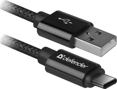 Kabllo USB Defender 87814, USB A me USB C, 1m, e zezë