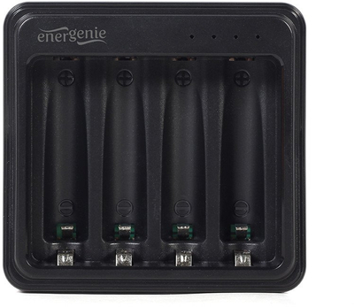 Karikues baterish Energenie USB Battery Charger, për AA dhe AAA, 4 slote, i zi