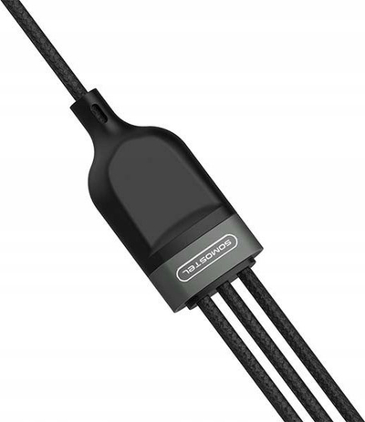 Kabllo karikimi Somostel SMS-BW13 3n1, 1.2m, 2.1A 10W, e zezë