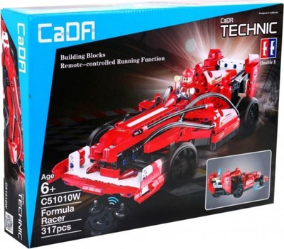 Set blloqe teknike CaDA Racing Car, telekomandë, 417 copë, i kuq