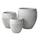 Set vazo lulesh Gardener HM4718, 3 copë, fiberclay, e bardhë