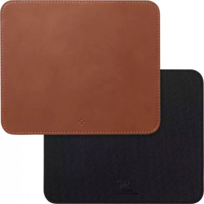 Mouse pad Spigen LD301, PU lëkurë, bazë gome kundër rrëshqitjes, kafe