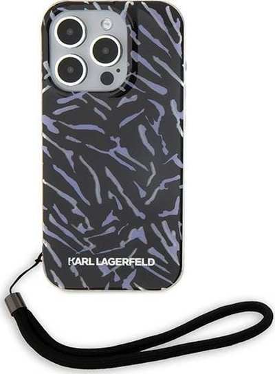Mbulesë telefoni Karl Lagerfeld Zebra për iPhone 15 Pro Max 6.7", me kordele, lejla