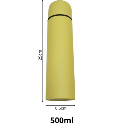 Termus Excellent Houseware Tourist, 500ml, çelik inox, i verdhë