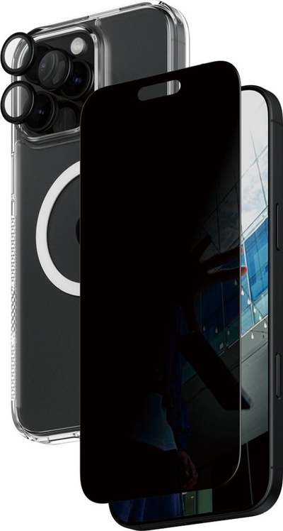 Set mbrojtës PanzerGlass 3 in 1 Privacy iPhone 16 Pro Max 6.9", MagSafe, transparent