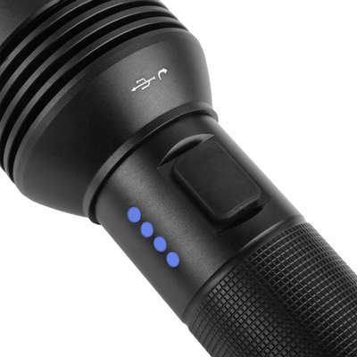 Dritë dore LED Germina ARA 1.0, 1000 lm, bateri rikarikueshme 18650, e zezë