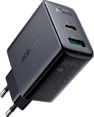 Karikues muri Acefast A32, 32W, USB C dhe USB A, i bardhë