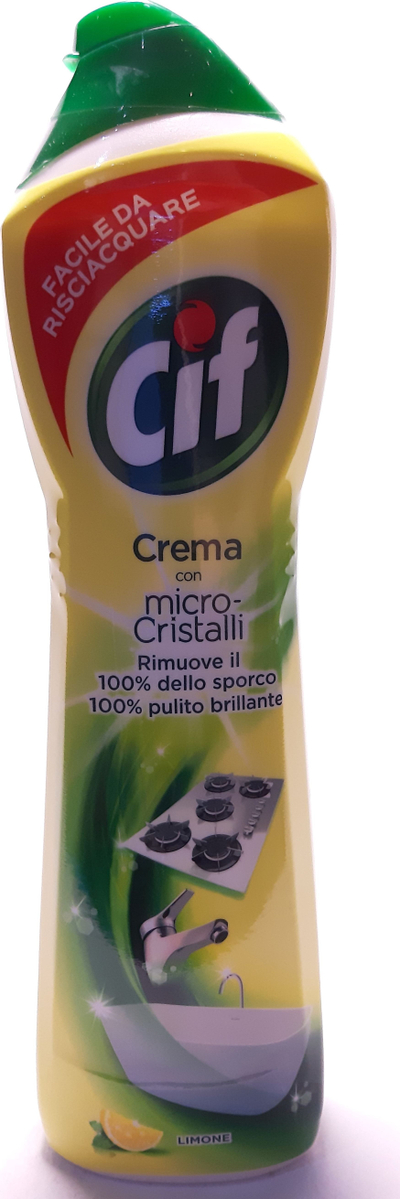 Krem pastrues Cif Crema Micro Cristalli, aromë limoni, 500ml, i verdhë