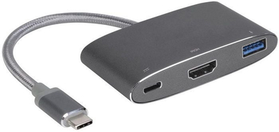 Adapter multiport Innergie MagiCable, USB C në HDMI USB A USB C, USB 3.1, gri