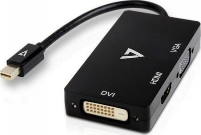 Adapter Mini DisplayPort V7, në VGA HDMI DVI, rezolucion 1920x1200, i zi