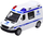 Lodër makine Police Car Ambulance, dritë edhe zë, dyer që hapen, mekanizëm me tërheqje, shumëngjyrëshe