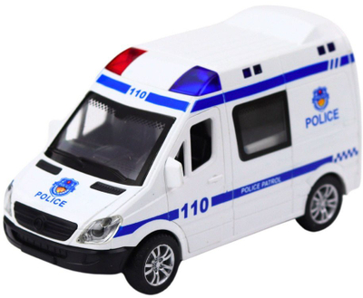 Lodër makine Police Car Ambulance, dritë edhe zë, dyer që hapen, mekanizëm me tërheqje, shumëngjyrëshe