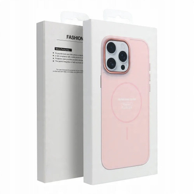 Kapak telefoni 4Kom për iPhone 12 Pro, MagSafe, me mikrofibër, rozë e hapur