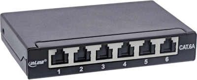 Patch panel InLine Cat 6A, 6 porta, 0.5U, i zi