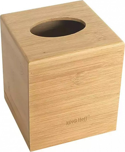 Kuti për shami letre KingHoff KH-1689, bambu, ngjyrë druri natyrale