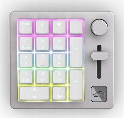 Numpad mekanik Glorious GMMK Numpad White Ice, pa kabllo, RGB, i bardhë