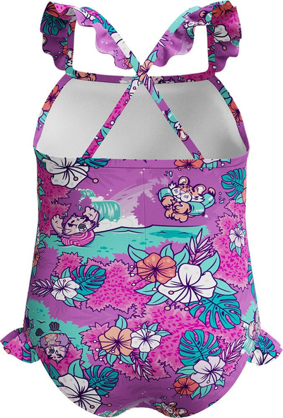 Костим за капење за девојчиња Speedo Learn to Swim Printed Frill Thinstrap, EnduraFlex, шарен