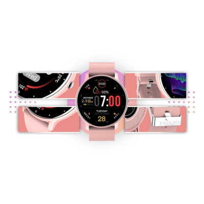 Smartwatch Giewont GW120-1, mat rrahjet e zemrës, i papërshkueshëm nga uji IP67, rozë gold