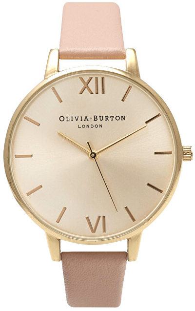 Orë dore për femra Olivia Burton Big Dial Dusty Pink Watch, rozë