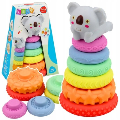 Сетилна пирамидална коцка Коала, едукативна, 7 делови, шарена