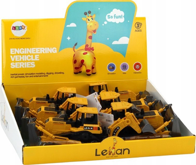 Lodër eskavator me zinxhir Leantoys Crawler Excavator, 2 kova, i verdhë