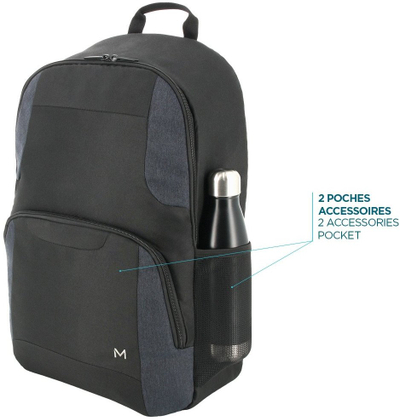 Çantë shpine Mobilis The One Basic, 17", për laptop, e zezë me blu