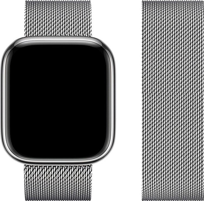Rrip ore Forcell F-Design FA03 për Apple Watch 38 40 41 mm, rrjetë metal, ngjyrë argjendtë