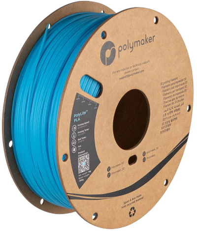 Filament 3D Polymaker PolyLite Luminous PLA, 1.75 mm, 1 kg, blu që shkëlqen në errësirë