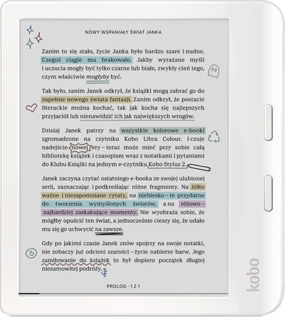 Kobo Libra Colour eReader, 7" E Ink Kaleido 3 дисплеј