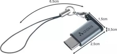 Adapter USB AXAGON RVC-MICRO, USB-C në micro USB 2.0, OTG, gri