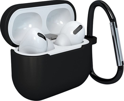 Mbrojtëse Hurtel Case D për AirPods 3, silikoni, me unazë, e zezë