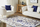 Tapet leshi KUMRU Wool Area Rug, 160 x 230 cm, model dekorativ, bezhë dhe blu