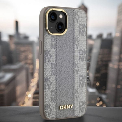 Mbulesë telefoni DKNY DKHMP15MPCPVSLE, për iPhone 15 Plus 6.7", lëkurë eko, bezhë