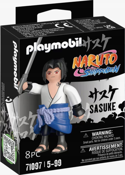 Figurë Playmobil Naruto Shippuden Sasuke 71097, 8 copa, për kalamaj 5+