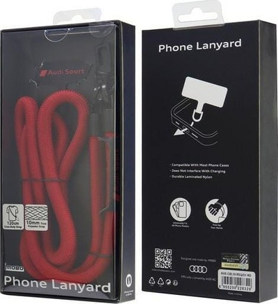 Rrip telefoni Audi Sport Phone Lanyard, universal, 120cm, i kuq