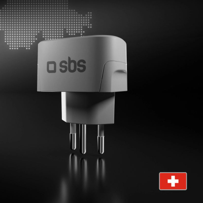 Патен адаптер SBS, приклучок тип J, 2500W, бел