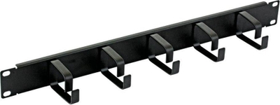 Organizues kabllosh për rack 19" Techly 305922, 1U, 5 mbajtëse 65mm, i zi