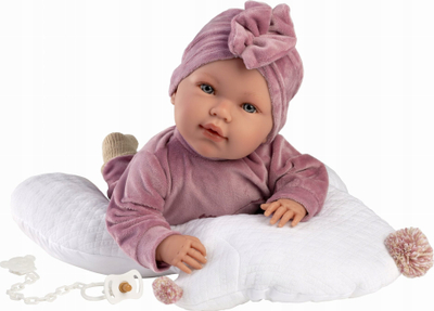 Kukull bebe Llorés Crying Doll Abril, 42 cm, me tinguj, rozë