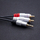 Kabllo audio Qoltec Jack 3.5mm në 2x RCA, 1m, e zezë