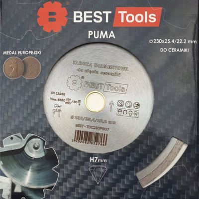 Disk diamanti Best Tools Puma, 230mm, vrimë 25.4 22.2mm, argjendtë