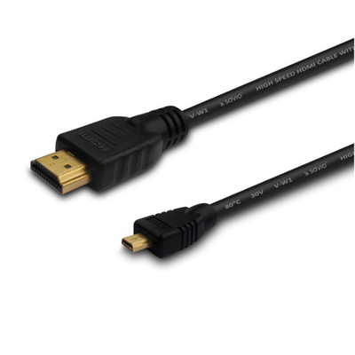Kabllo HDMI Savio CL-39, 1m, Type A në Type D, i zi