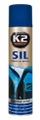 Sprej silikoni K2 SIL, 300ml, për goma dhe plastikë, blu