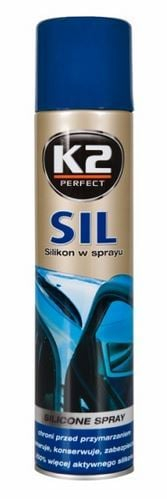 Sprej silikoni K2 SIL, 300ml, për goma dhe plastikë, blu
