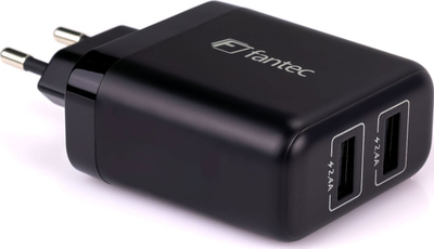 Karikues muri FANTEC SC-A224, 24W, 2x USB QC, i bardhë