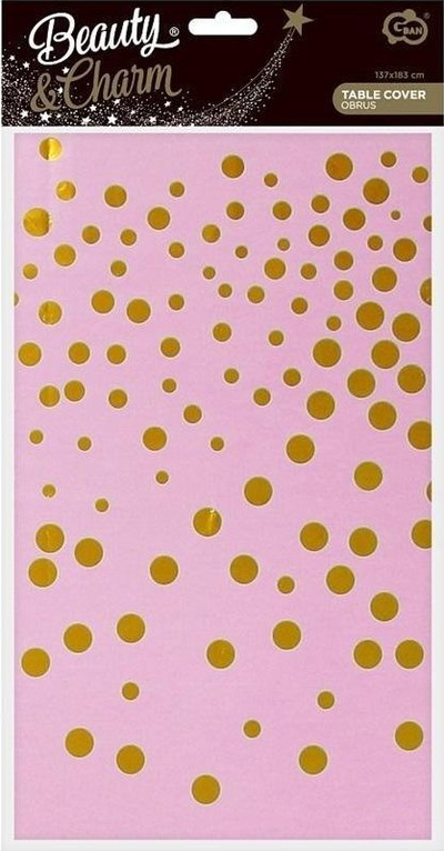 Mbulesë tavoline Godan B&amp;C Foil, 137x183 cm, me pika ari, rozë